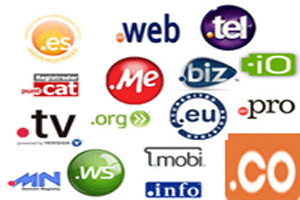 Logos de algunos registros de extensiones de dominio